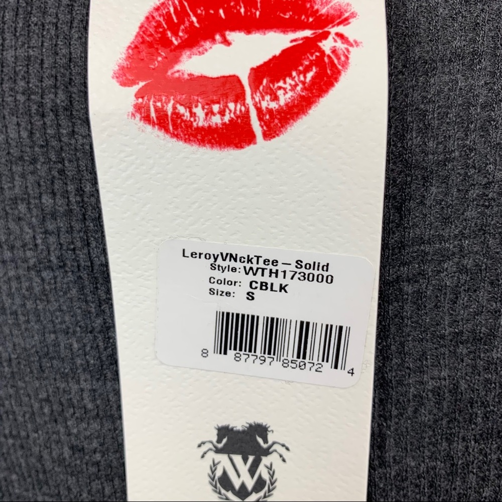 🔥WILDFOX🔥Leroy V-Neck Thermal Knit Top Charcoal Gray Small NWT - Picture 7 of 8